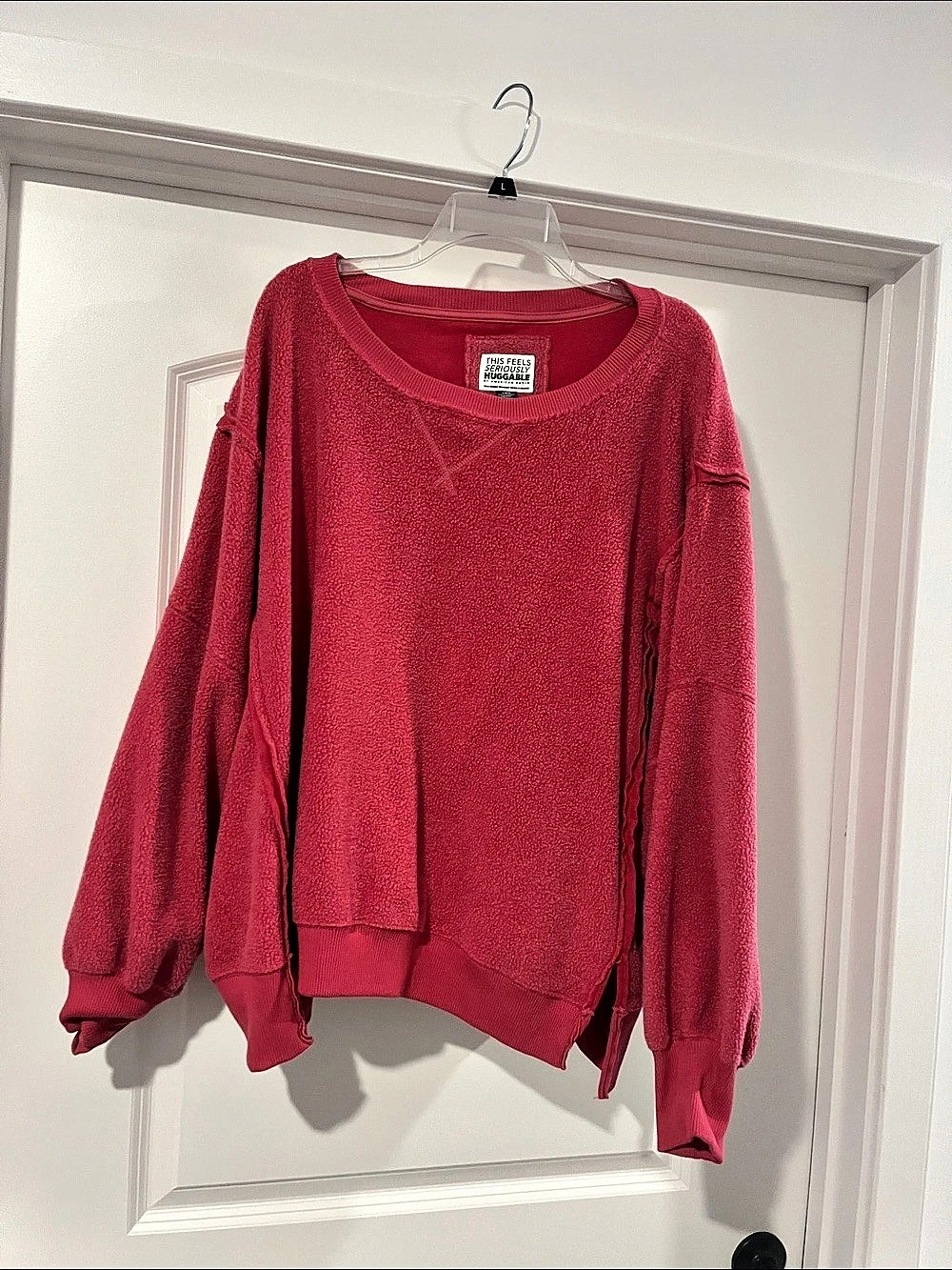 American Eagle This Feels Seriously Huggable Sweatshirt Pink Large